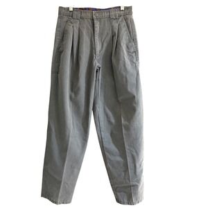 Bugle Boy Pleated Pants Vintage Casual Trousers Kids Gray Cotton Blend‎ 28-30"